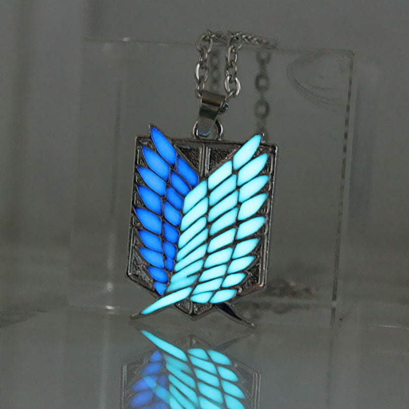 Attack on Titan Glowing Necklace Pendants Wings Of Liberty Glow in the Dark