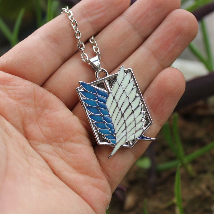 Attack on Titan Glowing Necklace Pendants Wings Of Liberty Glow in the Dark