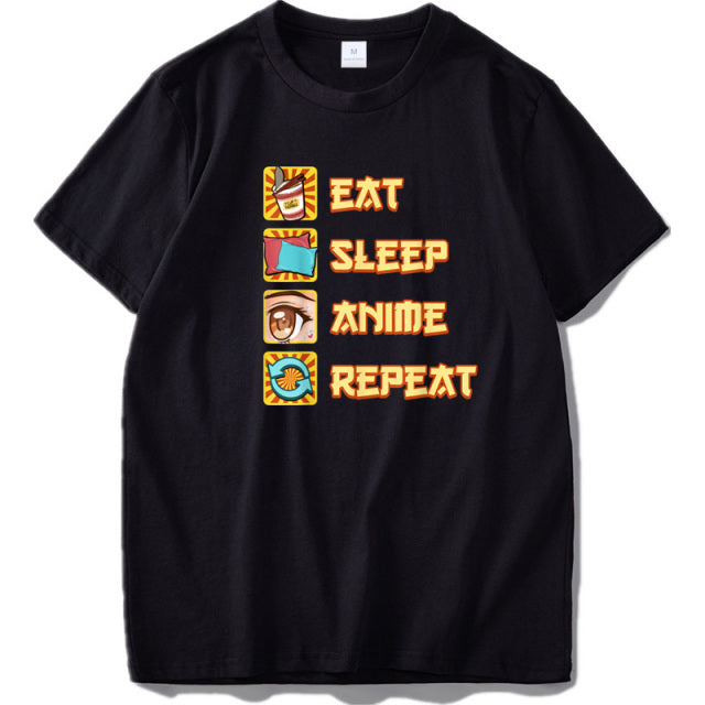 Eat Sleep Anime Repeat T Shirt