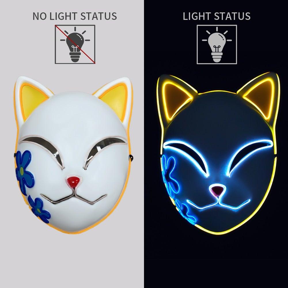 Anime Demon Slayer LED Cosplay Mask - animeweebcity