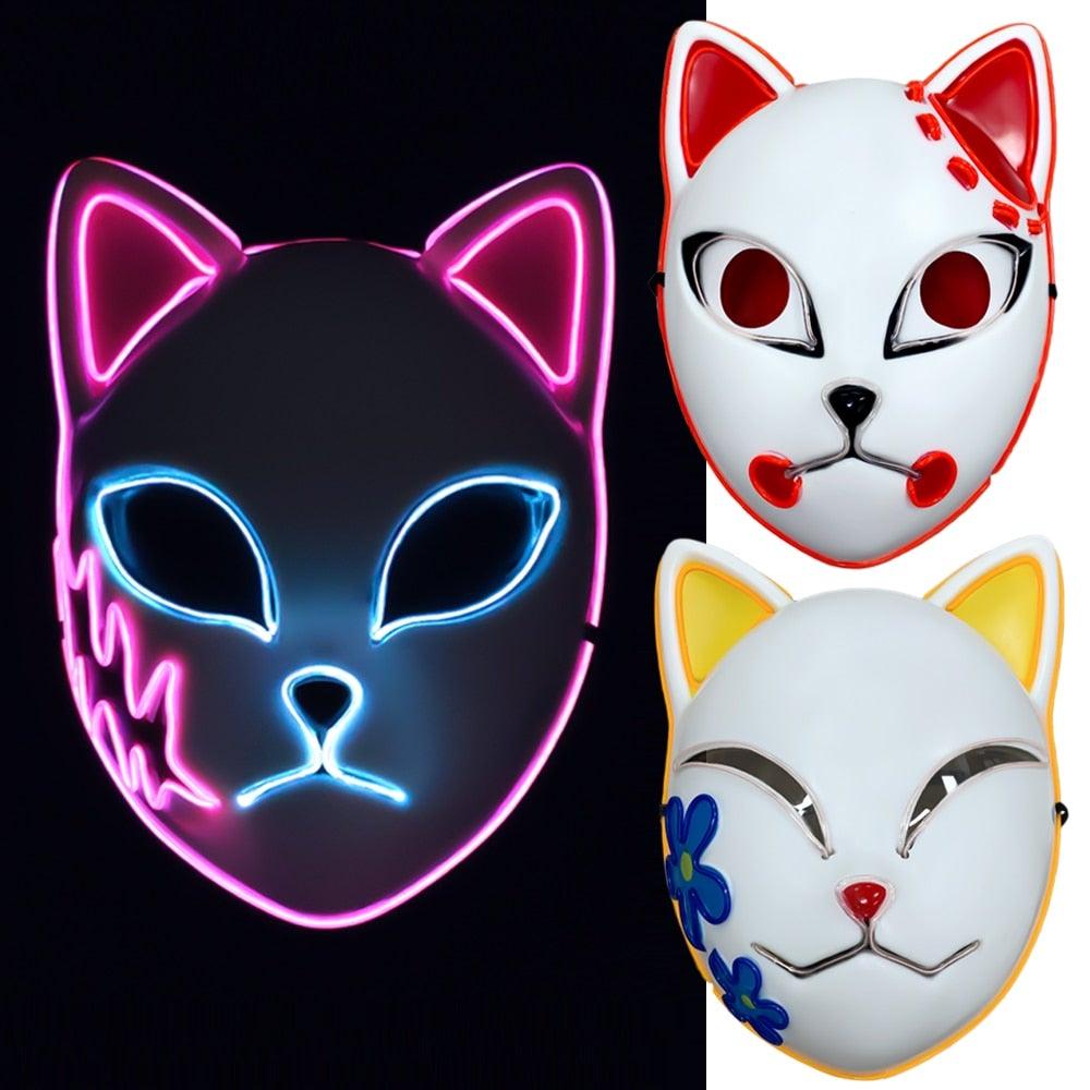Anime Demon Slayer LED Cosplay Mask - animeweebcity