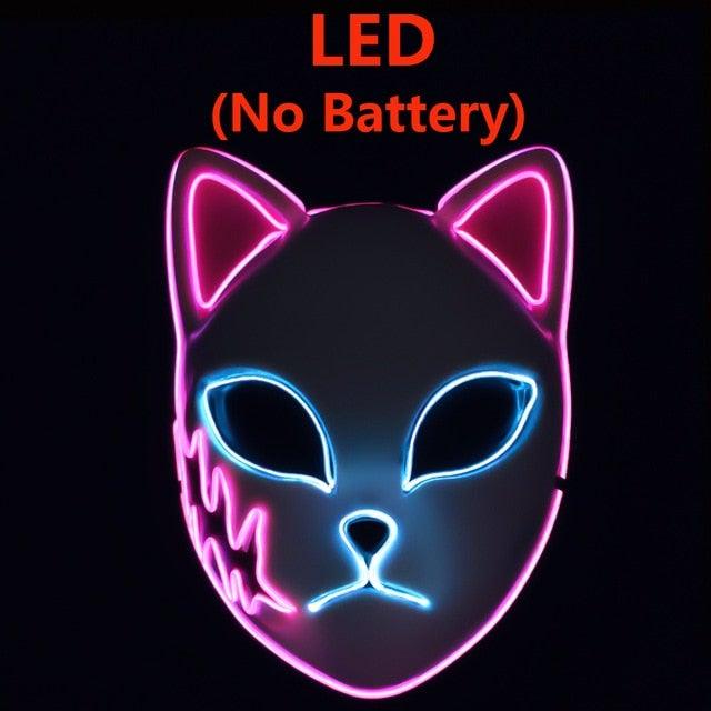 Anime Demon Slayer LED Cosplay Mask - animeweebcity