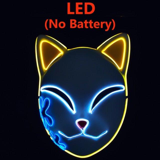 Anime Demon Slayer LED Cosplay Mask - animeweebcity