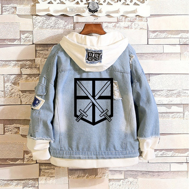 Attack on Titan Denim Jacket Women/Men Jeans Hoodie Sweatshirt