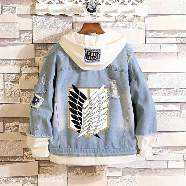 Attack on Titan Denim Jacket Women/Men Jeans Hoodie Sweatshirt