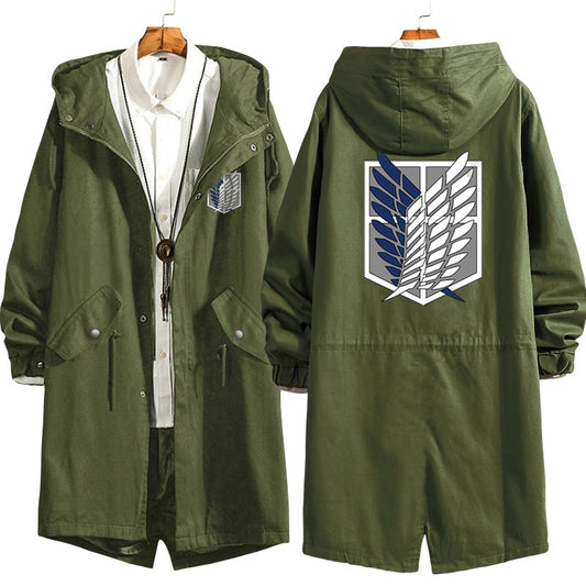 Attack on Titan Eren Levi Wind Trench Coat Jacket