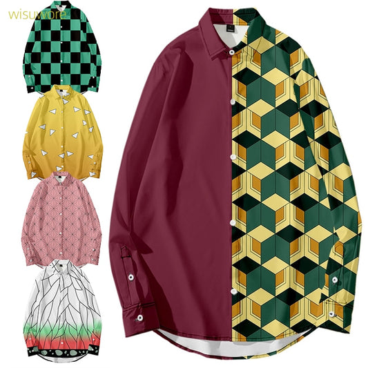 Tanjiro Nezuko Zenitsu and more Loose Button Down Shirt